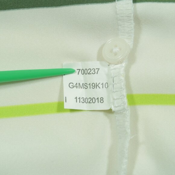 G Fore Multi Stripe Golf Polo Shirt Mens L White Performance Short Sleeve - Picture 6 of 6